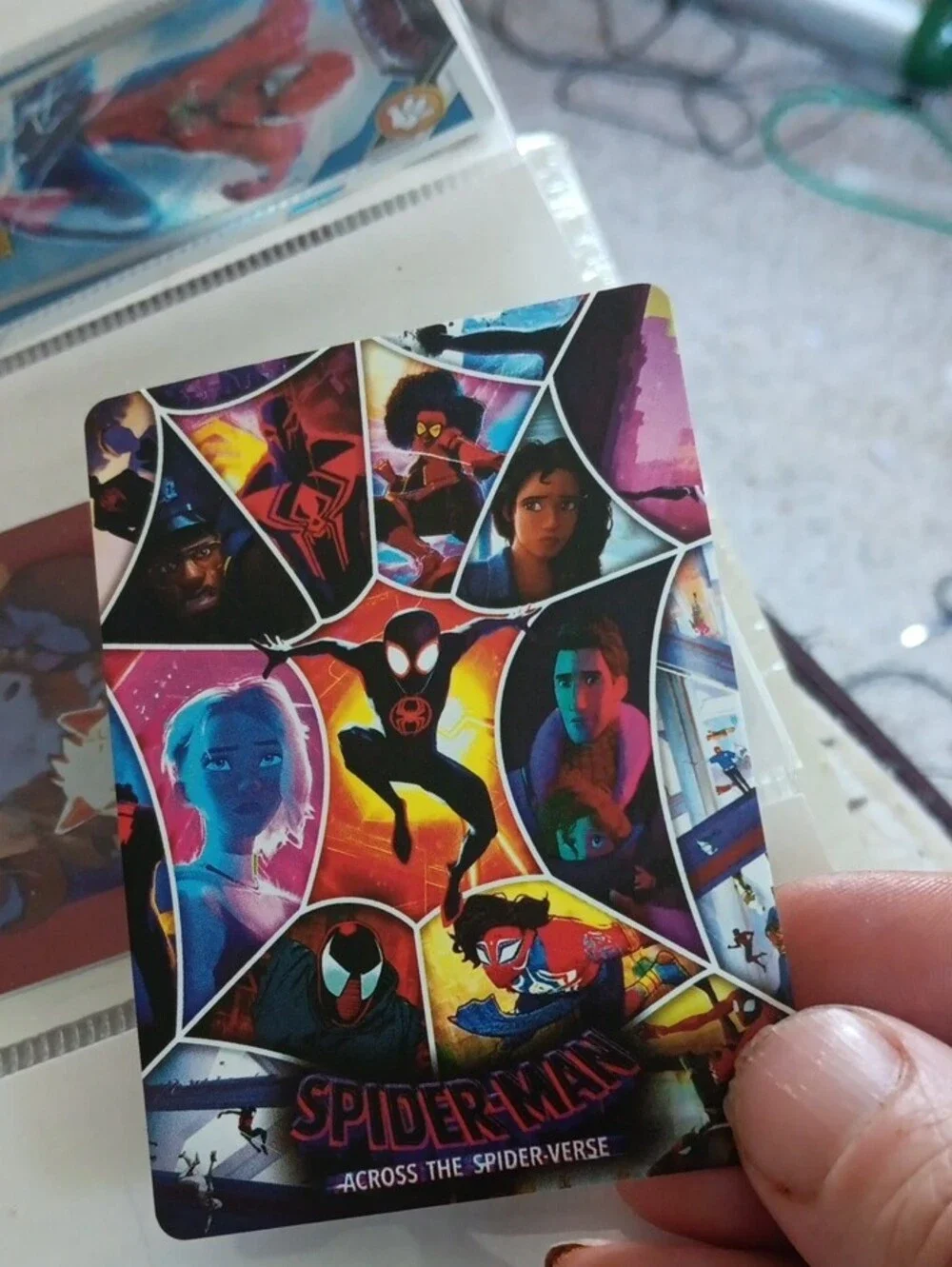 Spiderman Miles Morales Holographic Card - Purple & Black Accents